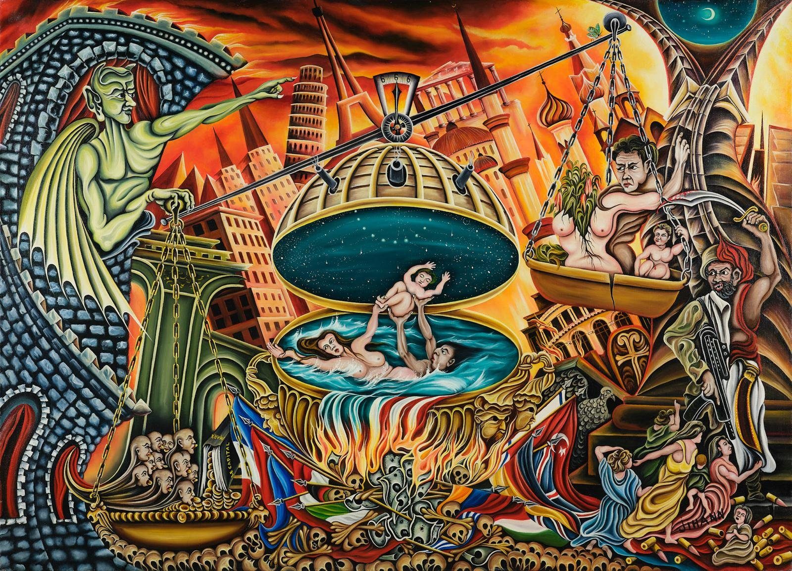 Surrealism, plate 4, a painting by Mikael Jihann
