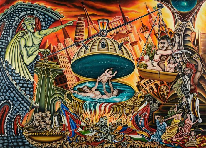 Surrealism, plate 4, a painting by Mikael Jihann