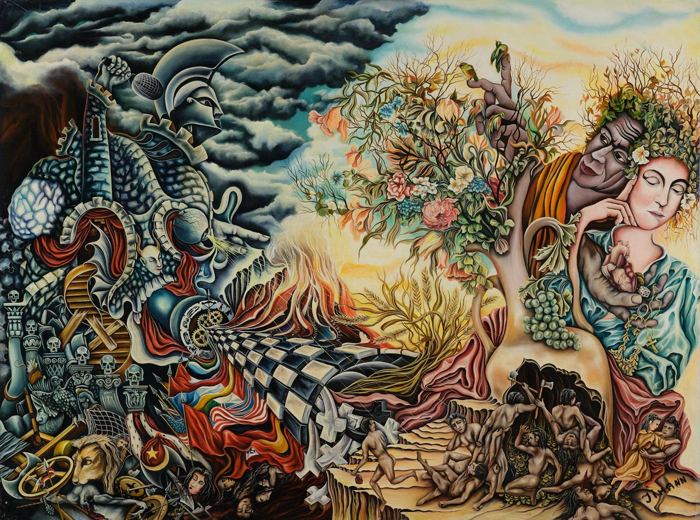Surrealism, plate 5, a painting by Mikael Jihann