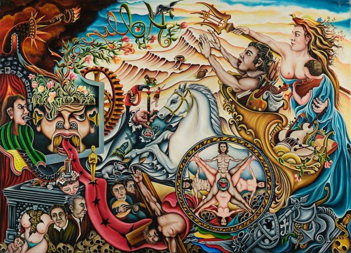 Surrealism, plate 6, a painting by Mikael Jihann
